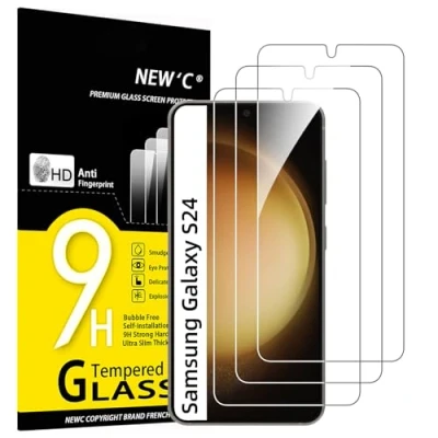 Afbeelding van NEW&#039;C 3 Stuks, Screen Protector voor Samsung Galaxy S24 5G, Gehard Glass Schermbeschermer Film 0.33 mm ultra transparant, resistent