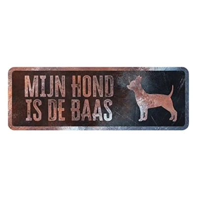 Afbeelding van D&amp;d Home Waakbord Hond Waarschuwingsbord Chihuahua Nederlands 40x13x0,3cm Meerkleurig 1st