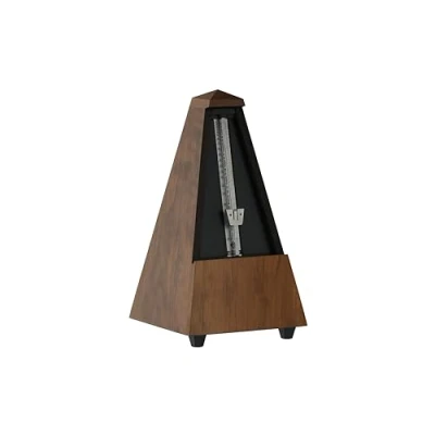 Afbeelding van Wittner 903804 Taktell piramidevorm metronoom houten behuizing met bel notenbruin mat
