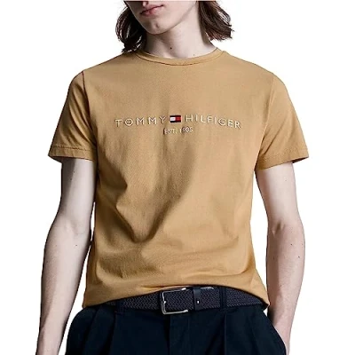 Afbeelding van Tommy Hilfiger LOGO TEE Tshirt print, Heren, Maat: 3XL, Classic khaki