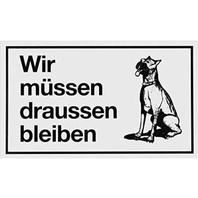 Afbeelding van Metafranc Notitiebord &quot;We moeten buiten blijven&quot; 250 x 150 mm/bewegwijzering/infobord/verbodsbord/H&amp;everbot/bedrijfsaanduiding / 500170, kunststof