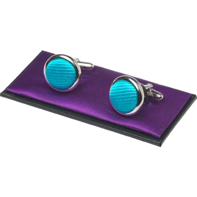 Afbeelding van Manchetknopen Turquoise Zijde