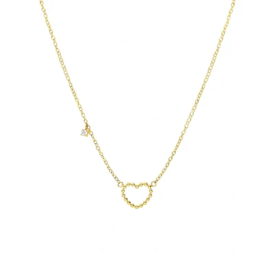 Afbeelding van Lucardi Dames Stalen goldplated Ketting met open hart bol Staal Goudkleurig 45 cm