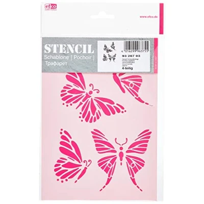 Afbeelding van Efco Sjabloon met vlindermotief, 4 designs, van kunststof, transparant, DIN A5