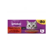 Afbeelding van Whiskas 1+ Classic Selectie In Saus Maaltijdzakjes Multipack Kattenvoer 80x85 g