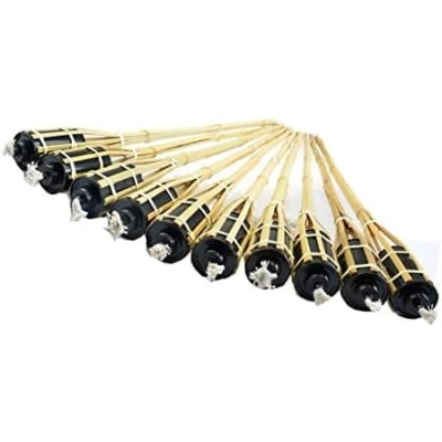 Afbeelding van DIXIE STORE Bamboe Olie fakkels Set van 10 tuinfakkels voor buiten Praktische herbruikbare 120 cm