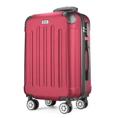 Afbeelding van POSH Hardshell koffer, Koffer &amp; trolleys, rolkoffer, handbagage, reiskoffer met wielen, grote middelgroot, klein, ABS, lichte kofferset, 3 delig in M L XL, rode wijn, Large, ABS