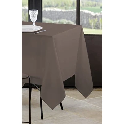 Afbeelding van stof Textiles Tafelkleed Nelson 145 x 200 cm taupe Eettafel tafellakens polyester tafel dekken