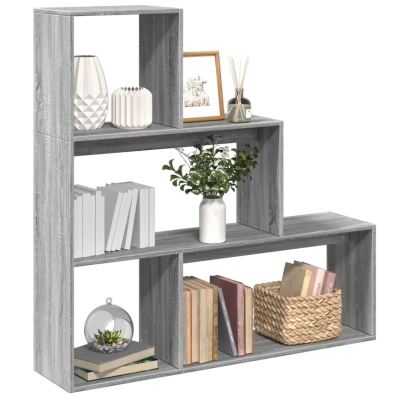 Afbeelding van Kamerscherm boekenkast 123x29x123 cm hout grijs sonoma