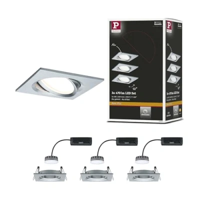 Afbeelding van Paulmann 93680 LED inbouwlamp Set van 3 stuks 18 W Aluminium (gedraaid)