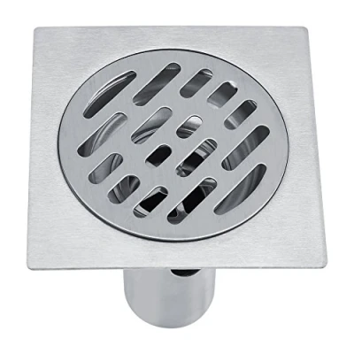 Afbeelding van 304 Roestvrij staal 4 Inch Vierkante Anti Geur Douche Vloer Afvoer met Verwijderbare Zeef