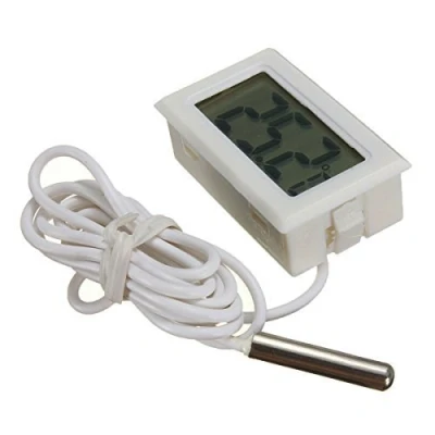 Afbeelding van ICQUANZX Digitale LCD thermometer Temperatuurmonitor met externe sonde voor Koelkast vriezer Aquarium Wit
