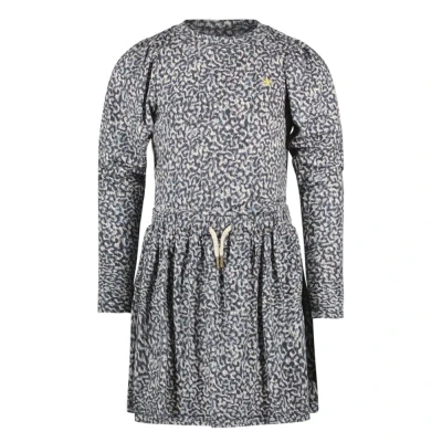 Afbeelding van Like Flo jurk Mara met all over print donkerblauw/ecru