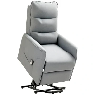 Afbeelding van HOMCOM Relaxfauteuil met Sta op functie Ligfunctie Grijs