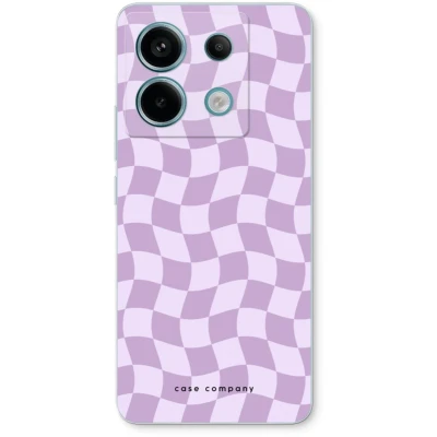 Afbeelding van Case Company® hoesje geschikt voor Xiaomi Redmi Note 13 Pro 5G Grid Paars Soft Cover Telefoonhoesje Bescherming aan alle Kanten en Schermrand