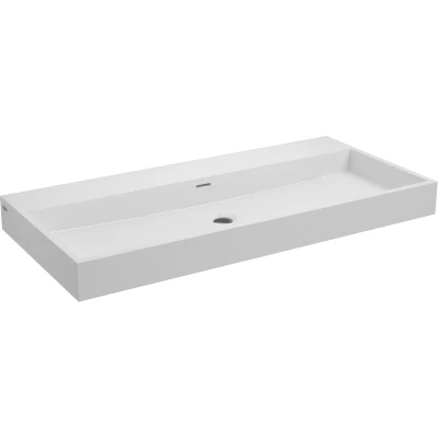 Afbeelding van Wastafel Clou Wash Me 90x42x8 cm Solid Surface Mat Wit