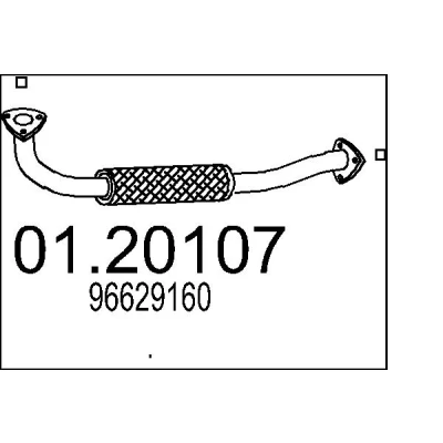 Afbeelding van MTS 01.20107 Uitlaatpijp 5,75mm voor middendemper CHEVROLET: Captiva (C100, C140) 2.0 D 4WD, 2006