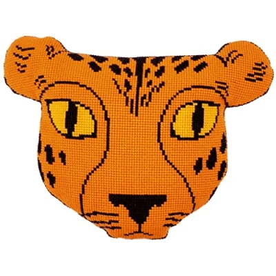Afbeelding van Eva Mouton Kruissteekvormkussen kit met rug,Cheetah