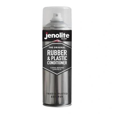 Afbeelding van JENOLITE rubber &amp; Plastic Conditioner Spray herstelt BESCHERMT 500ml Verwijdert resten polijst, kleur Voorkomt uitdroging en bevriezing Ideaal voor kunststof