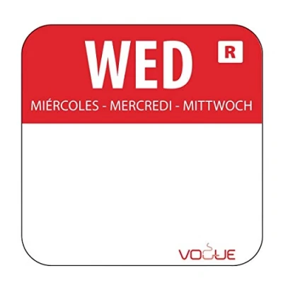 Afbeelding van Vogue voedseletiketten woensdag kleurcode rood (1000 stuks)