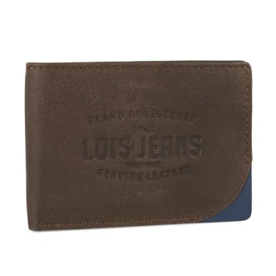 Afbeelding van Lois Portemonnee Heren Leer RFID Leren Met Stijlvol Design Duurzame Leather Wallet Voor Mannen Veiligheid En Klasse Elke Gelegenheid, Bruine