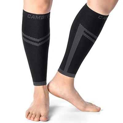 Afbeelding van CAMBIVO Compressiekousen Voor Dames En Heren x2, Kuitcompressie, Kuitbandage Scheenpijn, Spataderen, Comfortabele Voetloze Compressiesokken Sport, Hardlopen, Voetbal, Zwangere Vrouwen