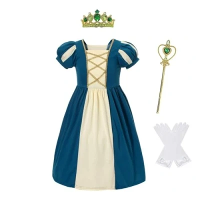 Afbeelding van Lito Angels Prinses Merida met Accessoire Fancy Dress Outfit voor Peuter Meisjes, Verjaardagsfeest Up Maat 104 (Leeftijd 3 4 Jaar) (Markeringsnummer 100)