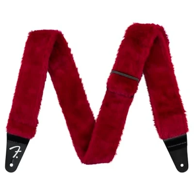 Afbeelding van Fender Supersoft Strap &quot;Poodle Plush&quot; Red Gitaarband