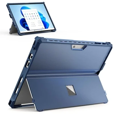 Afbeelding van MoKo Case for Microsoft Surface Pro 7 Plus/Pro7/Pro 6/Pro 5/Pro 4/ LTE, All In One Rugged Cover with Pen Holder, Kickstand Protective Case, Compatible Type Keyboard, Blue