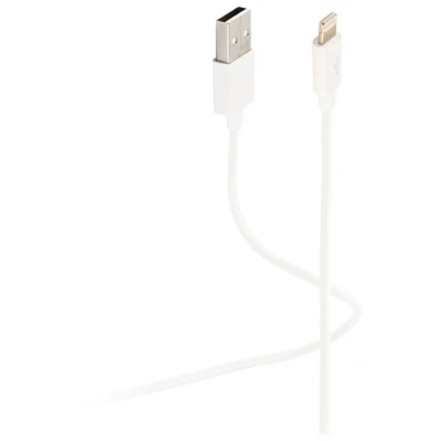 Afbeelding van Flexline® USB Lade Sync Kabel, A Stecker auf 8 Pin Stecker, 2.0, ABS, weiß, 4,0m