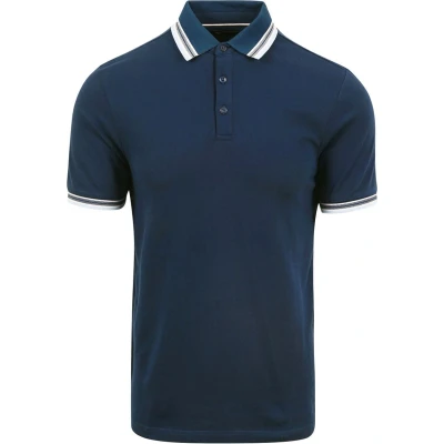Afbeelding van Suitable Kick Polo Navy maat M heren met Modern fit Pasvorm Duurzaam Herenkleding Poloshirt