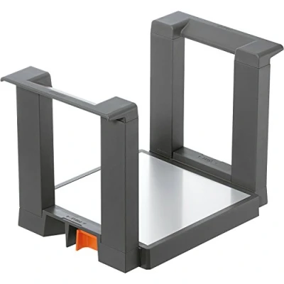 Afbeelding van Blum Ambia Line Bordenhouder voor tot 12 borden, mat oriongrijs, van kunststof/roestvrij staal, verstelbaar, antislip, keukenorganizer