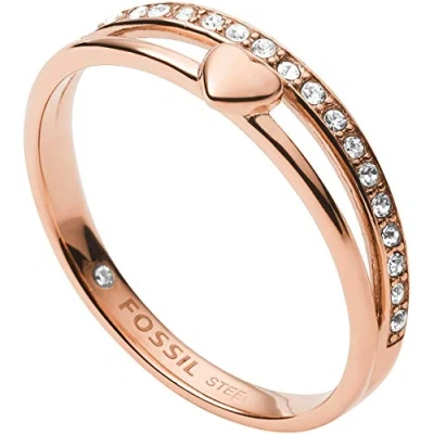 Afbeelding van Fossil ring JF03460791 Vintage Glitz roségoudkleurig