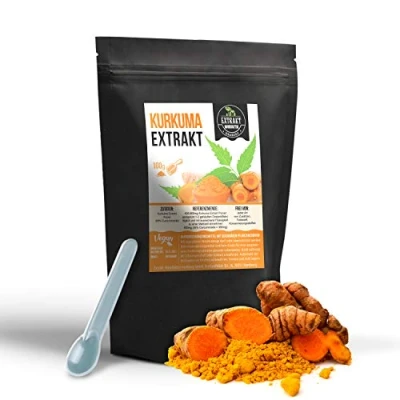 Afbeelding van Kurkuma extract 95% curcuminoïden 100 g poeder organisch zonder additieven en laboratorium getest hoge dosis, veganistisch &amp; in Duitsland gevuld (poeder g)