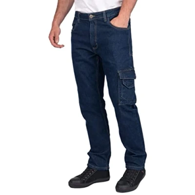 Afbeelding van Lee Cooper Workwear LCPNT239 veiligheidsbroek, stretchjeans werkbroek, licht, blauw, 34 W
