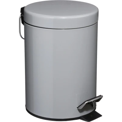 Afbeelding van 5Five Prullenbak/pedaalemmer grijs metaal 3 liter 17 x 25 cm