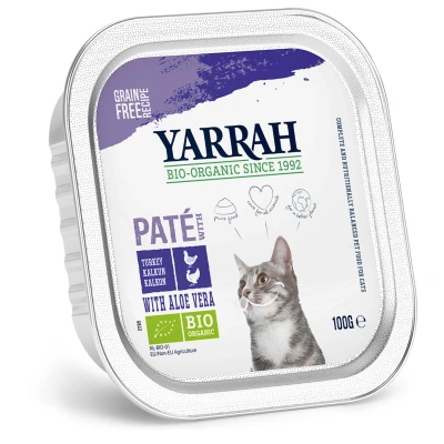 Afbeelding van Yarrah Paté Kat Kuipje met Kip &amp; Kalkoen Bio 16 x 100 gr