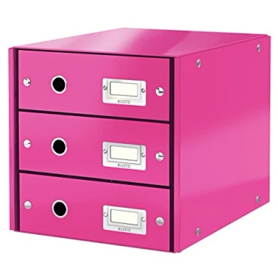 Afbeelding van Leitz Ladekast, 3 Laden, A4, Click And Store, 60480023 Roze