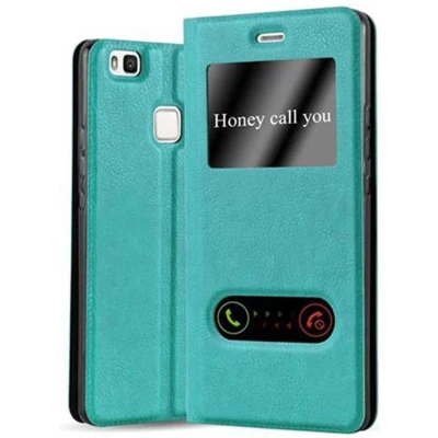 Afbeelding van Cadorabo Hoesje geschikt voor Huawei P9 LITE 2016 / G9 in MUNT TURKOOIS Beschermhoes met magnetische sluiting, standfunctie en 2 kijkvensters Book Case Cover Etui