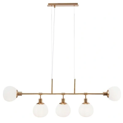 Afbeelding van Maytoni Erich hanglamp 5 lamps messing/wit