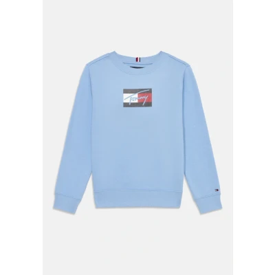 Afbeelding van Tommy Hilfiger Script FLAG Unisex Sweater voor kinderen, Maat: 98, Cloudy blue