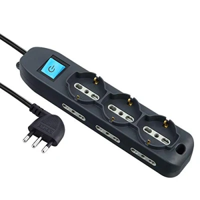 Afbeelding van Electraline 62039 Meervoudige stekkerdoos met 9 stopcontacten kabel, zwart, 3 m