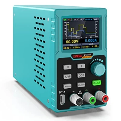 Afbeelding van Kiprim laboratoriumvoeding 0 60V 5A Programmeerbare gelijkstroomvoeding Regelbaar met 4 cijferig Display Meerdere Bescherming Automatische Uitvoer Bij Opstarten DC605S