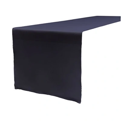 Afbeelding van LA Linen Polyester Poplin Tafelloper 14 bij 108 inch, marineblauw, 35,56 x 274,3 0,04 cm