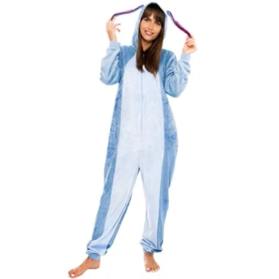 Afbeelding van Disney Eeyore Onesie voor vrouwen kostuum volwassenen dames fleece pyjama officiële Winnie de Poeh merchandise, blauw, XL