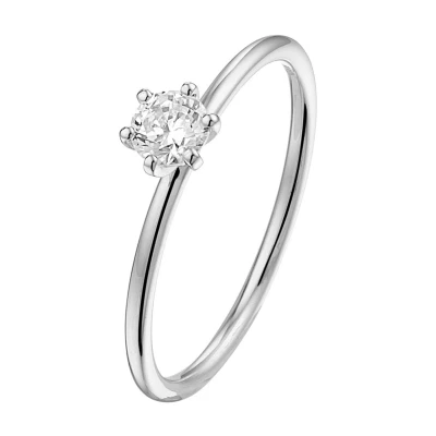 Afbeelding van Witgoud Palladium Ring zirkonia 4600106 16.50 mm (52)