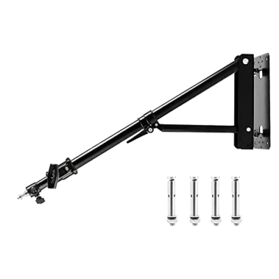 Afbeelding van Selens Driehoekige wandmontage, armarm, 130 cm, driehoek boomarm, 180 graden, flexibele rotatie, camera, galg voor fotografie, fotostudio, ringlicht, softbox, paraplu, reflector, monolight flitslicht