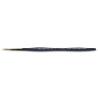 Afbeelding van Winsor &amp; Newton 5011302 Prof. synthetische Aquarelpenselen met de kwaliteit van natuurlijke haren, ergonomische steel voor optimale controle en comfort, duurzaam vormvast, Rigger Nr.2