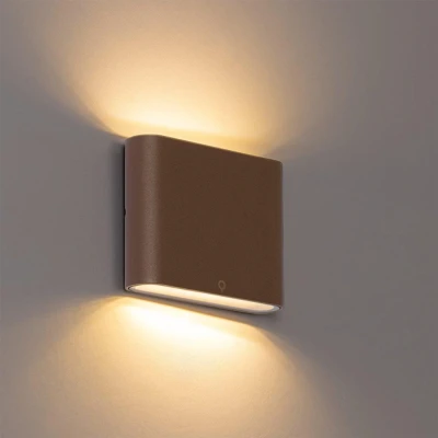 Afbeelding van QAZQA Moderne buiten wandlamp roestbruin 11,5 cm incl. LED IP65