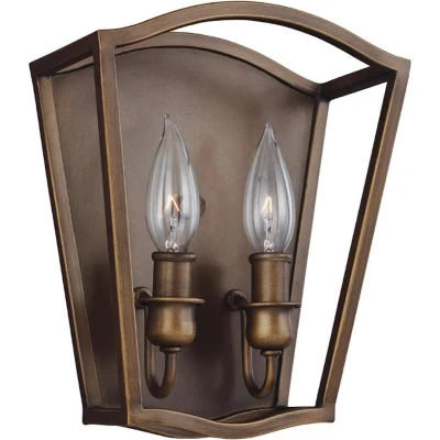 Afbeelding van Feiss LED Wandlamp Yarmouth 2X E14 Max 60W Painted Aged Brass